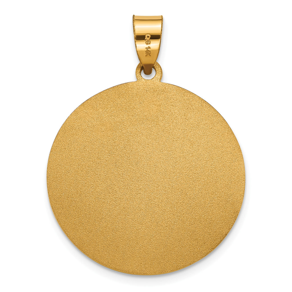Round St. Christopher-Spanish Medal in 14K Yellow Gold, 25.25mm - Sophia Jewelers