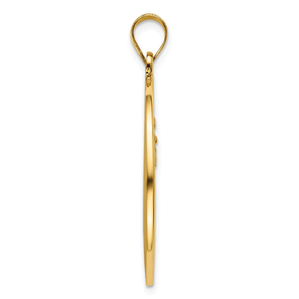Round Miraculous Medal in 14K Yellow Gold, 27mm - Sophia Jewelers