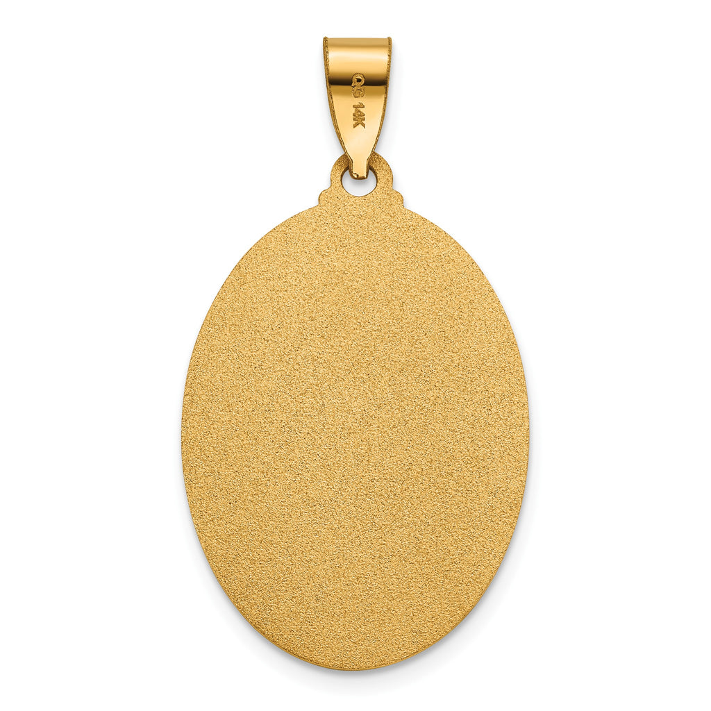 Oval St. Michael Medal in 14K Yellow Gold, 27x19.5mm - Sophia Jewelers