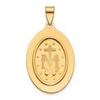 Oval Miraculous Medal in 14K Yellow Gold, 27x19.5mm - Sophia Jewelers