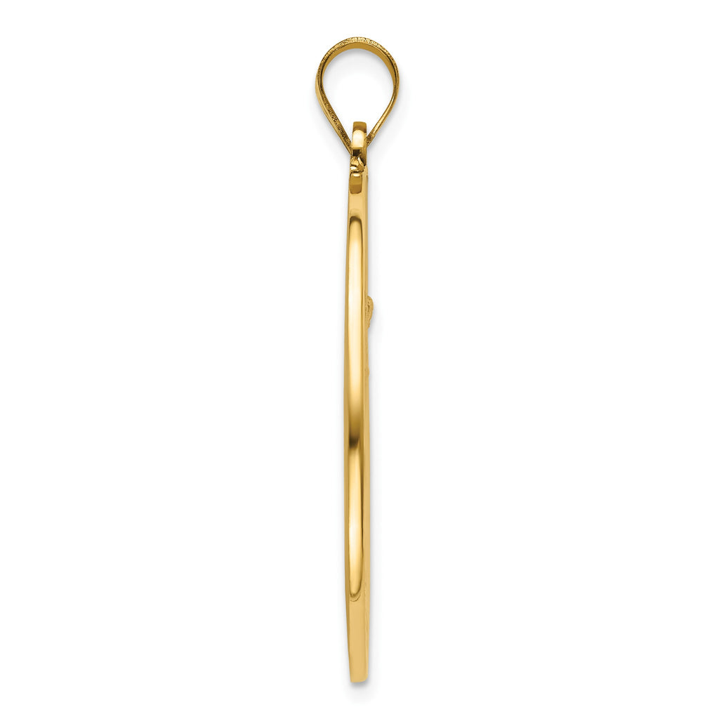 Round Miraculous Medal in 14K Yellow Gold, 29mm - Sophia Jewelers