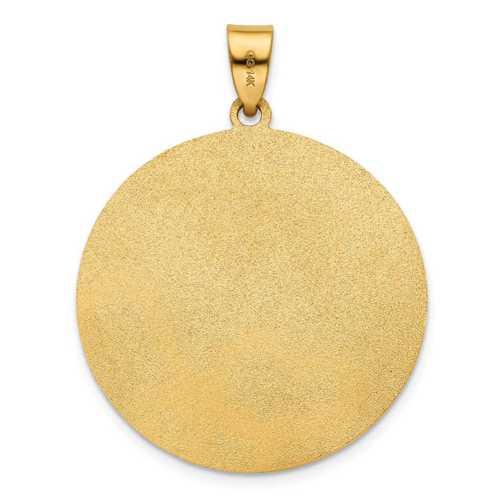 Round St. Michael Medal in 14K Yellow Gold, 29mm - Sophia Jewelers