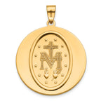 Round Miraculous Medal in 14K Yellow Gold, 29mm - Sophia Jewelers