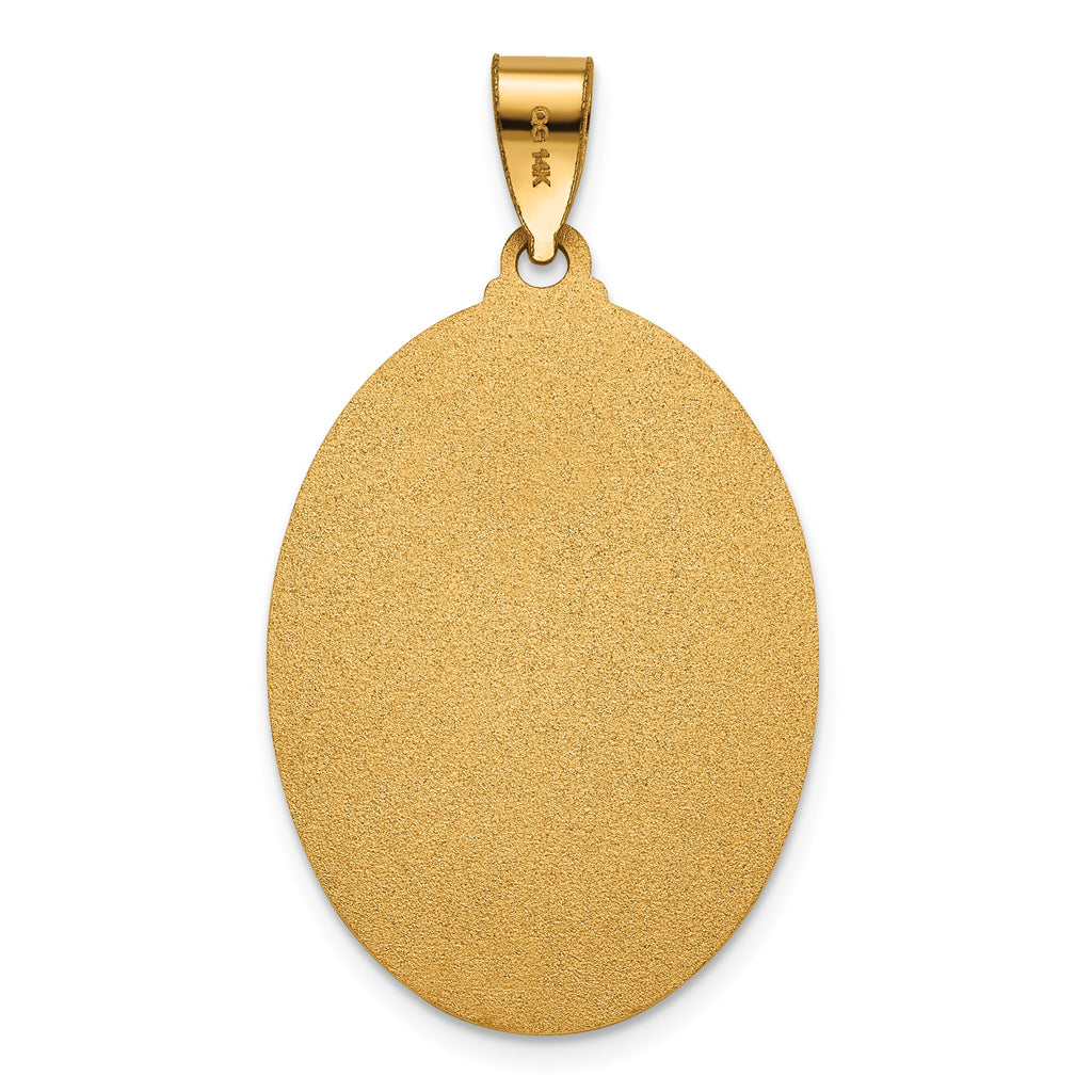 Oval St. Michael Medal in 14K Yellow Gold, 29x21mm - Sophia Jewelers