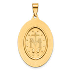 Oval Miraculous Medal in 14K Yellow Gold, 29x21mm - Sophia Jewelers