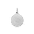 Round Holy Trinity Medal in Sterling Silver, Satin - Sophia Jewelers