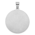 Round St. Christopher Medal in Sterling Silver, 27mm Satin - Sophia Jewelers