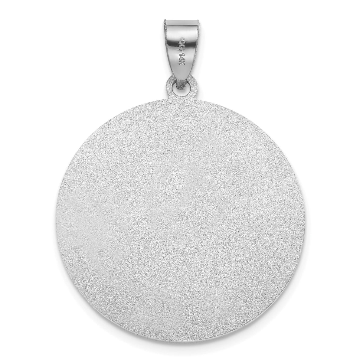 Round St. Christopher Medal in Sterling Silver, 27mm Satin - Sophia Jewelers