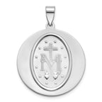 Round Miraculous Medal in Sterling Silver, 27mm Satin - Sophia Jewelers