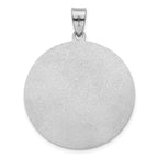 Round St. Christopher Medal in Sterling Silver, 29mm Satin - Sophia Jewelers