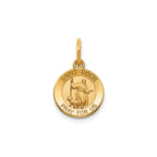 Round St. Roch Medal in 14K Yellow Gold, 11.5mm - Sophia Jewelers