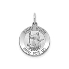Round St. Roch Medal in Sterling Silver, 16.25mm Satin - Sophia Jewelers