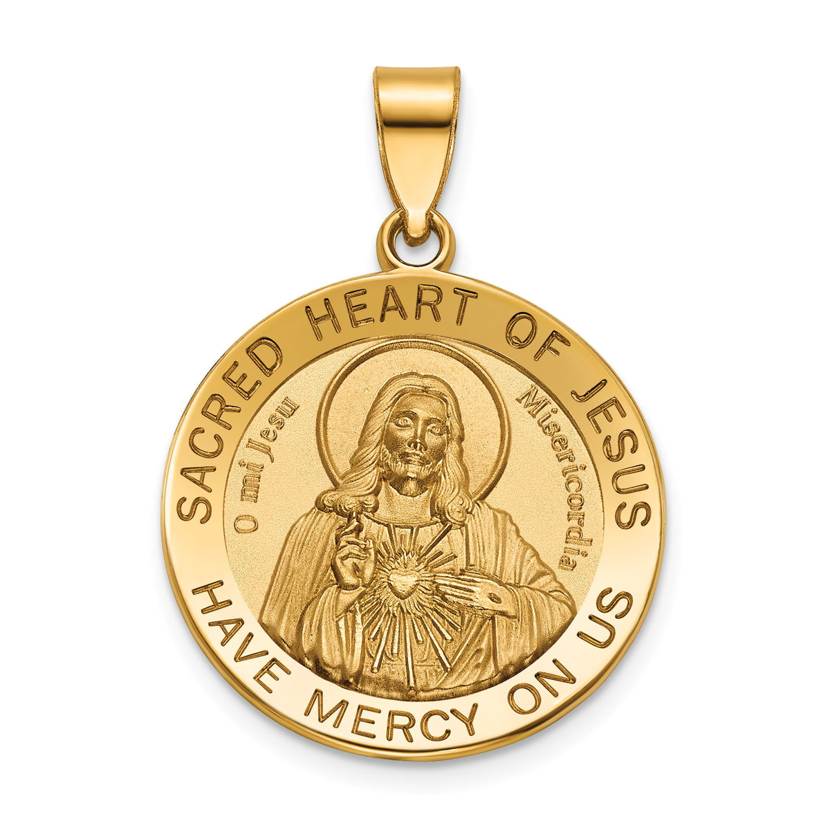 Sacred Heart of Jesus Medal in 14K Yellow Gold, 22mm - Sophia Jewelers