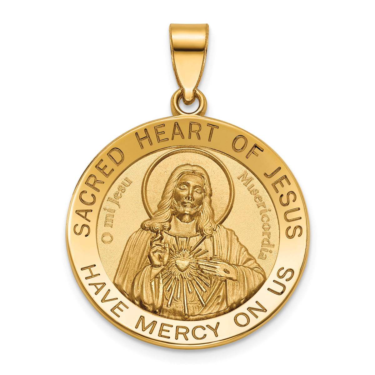 Sacred Heart of Jesus Medal in 14K Yellow Gold, 23.5mm - Sophia Jewelers Main image