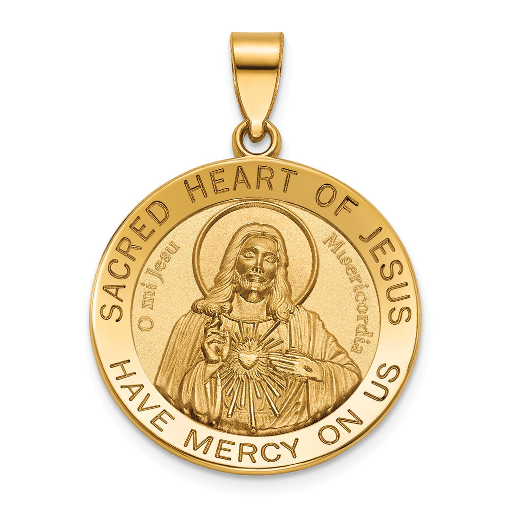 Sacred Heart of Jesus Medal in 14K Yellow Gold, 23.5mm - Sophia Jewelers