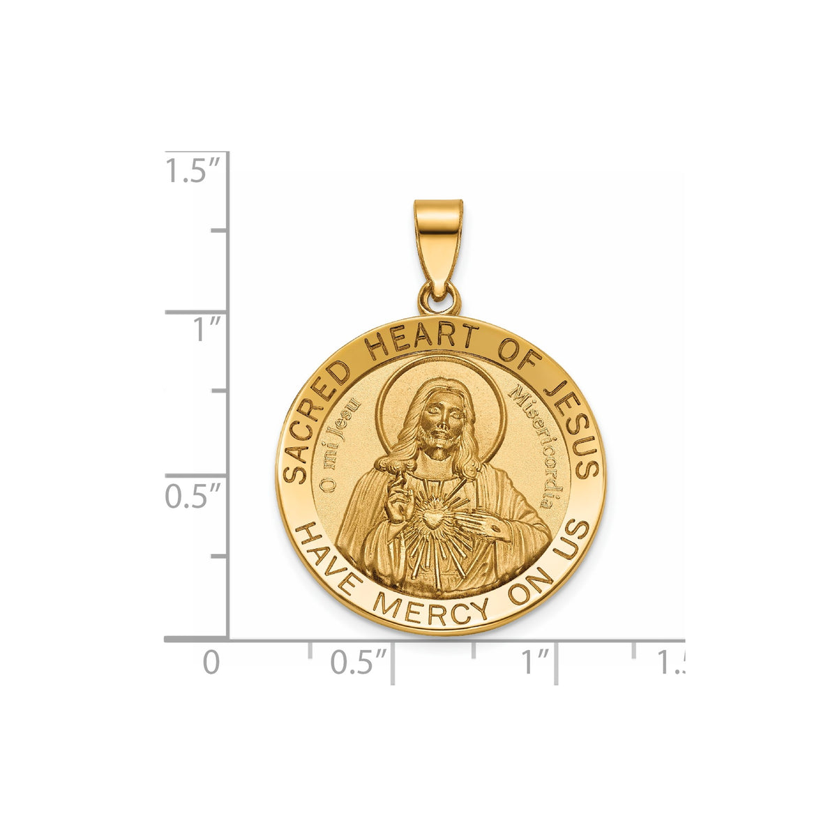 Sacred Heart of Jesus Medal in 14K Yellow Gold, 25.25mm - Sophia Jewelers