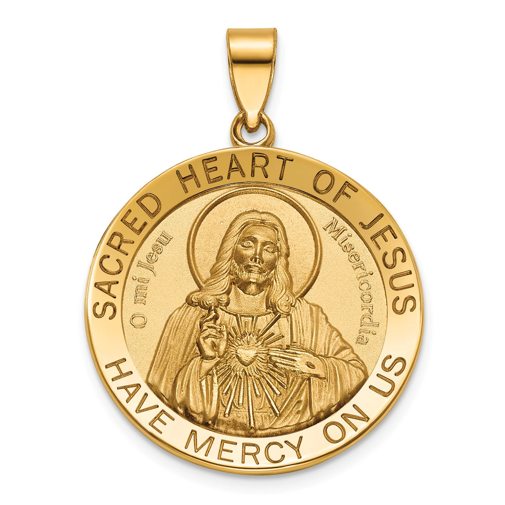 Sacred Heart of Jesus Medal in 14K Yellow Gold, 25.25mm - Sophia Jewelers