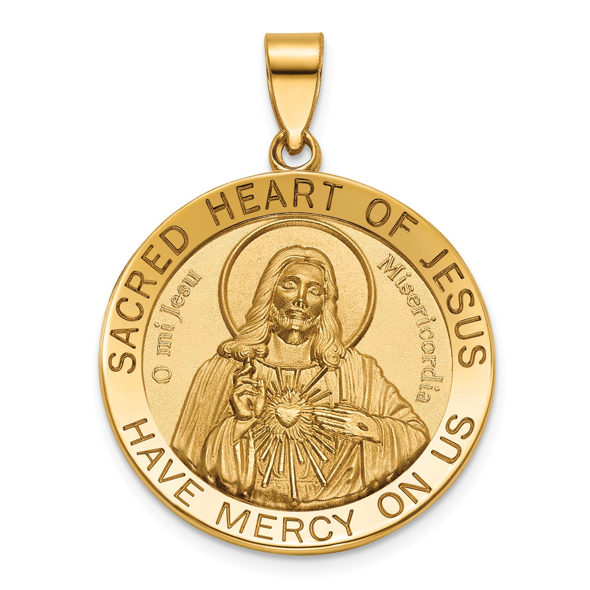 Sacred Heart of Jesus Medal in 14K Yellow Gold, 25.25mm - Sophia Jewelers