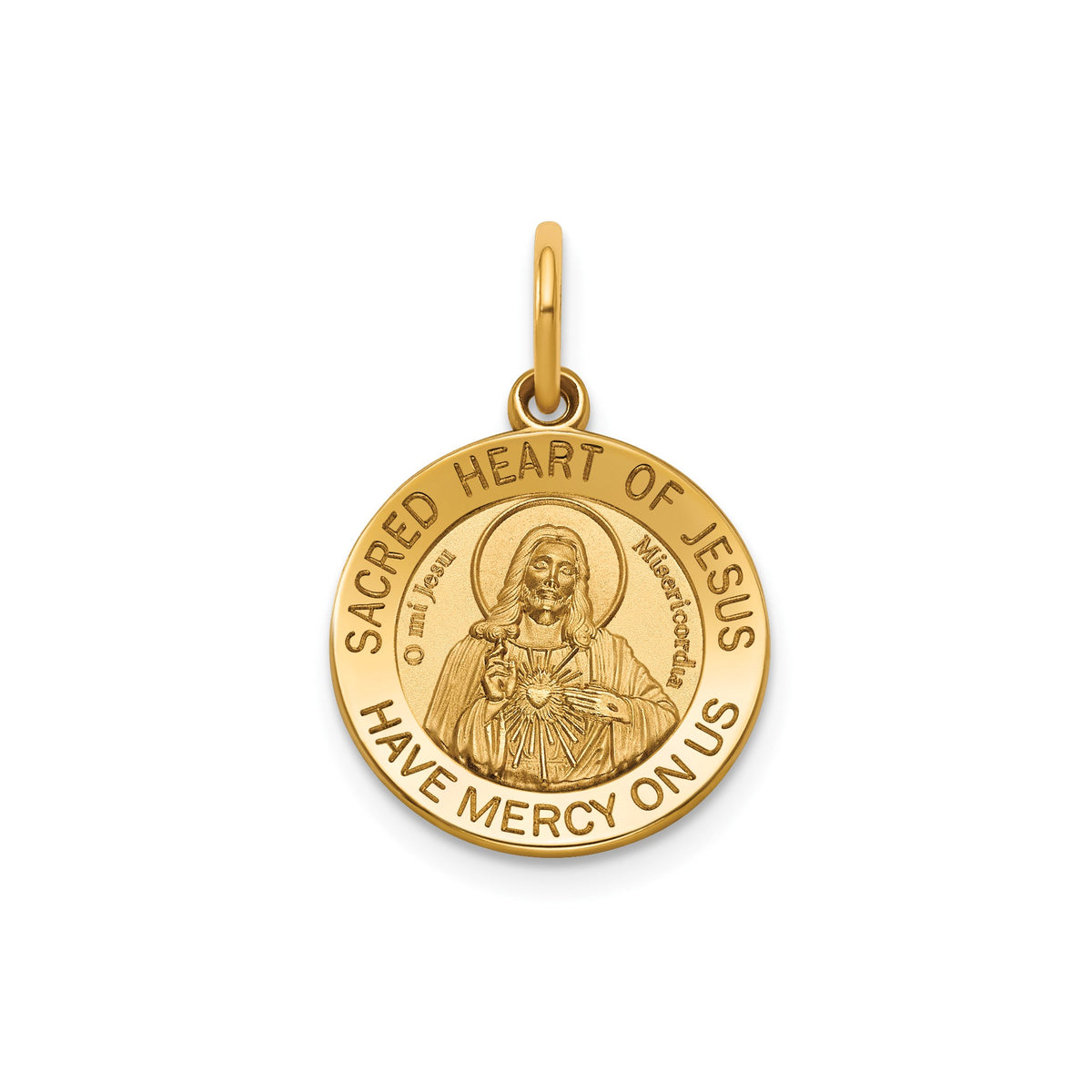 Sacred Heart of Jesus Medal in 14K Yellow Gold, 14.5mm - Sophia Jewelers
