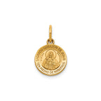 Round Sagrado Corazon Medal in 14K Yellow Gold, 11.5mm - Sophia Jewelers