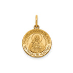 Round Sagrado Corazon Medal in 14K Yellow Gold, 14.5mm - Sophia Jewelers