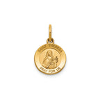Round St. Theresa Medal in 14K Yellow Gold, 11.5mm - Sophia Jewelers