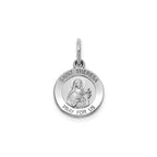 Round St. Theresa Medal in Sterling Silver, Satin - Sophia Jewelers