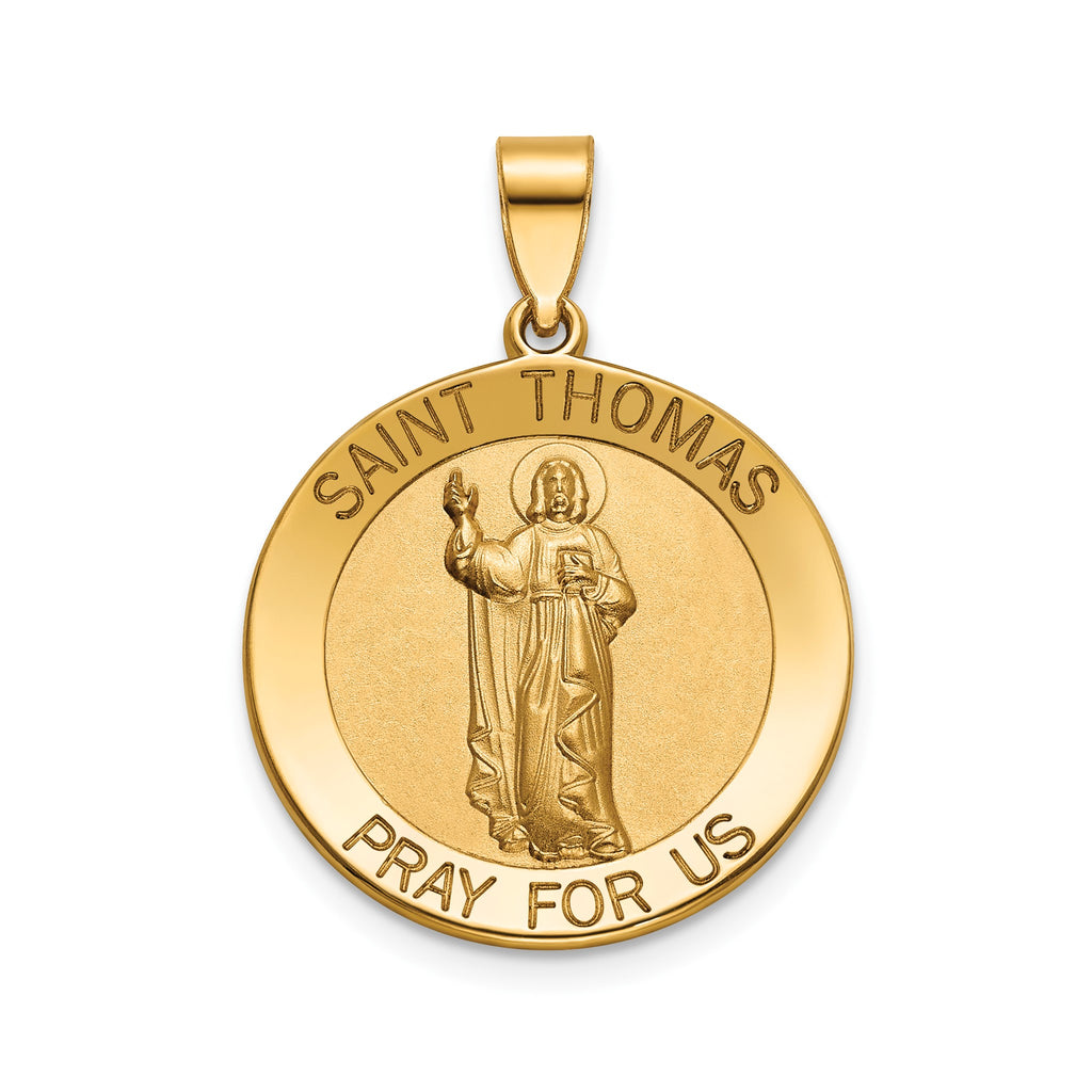Round St. Thomas Medal in 14K Yellow Gold, 20.25mm - Sophia Jewelers