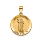 Round St. Thomas Medal in 14K Yellow Gold, 18.25mm - Sophia Jewelers