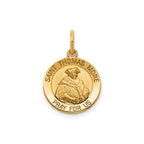Round St. Thomas More Medal in 14K Yellow Gold, 14.5mm - Sophia Jewelers