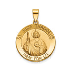 Round St. Jude Thaddeus Medal in 14K Yellow Gold - Sophia Jewelers
