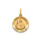 Round St. Jude Thaddeus Medal in 14K Yellow Gold - Sophia Jewelers