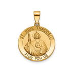 Round St. Jude Thaddeus Medal in 14K Yellow Gold - Sophia Jewelers