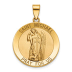 Round St. Michael Medal in 14K Yellow Gold - Sophia Jewelers