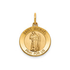 Round St. Michael Medal in 14K Yellow Gold - Sophia Jewelers
