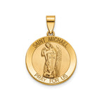 Round St. Michael Medal in 14K Yellow Gold - Sophia Jewelers