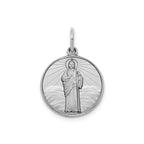 Round St. Jude Thaddeus Medal in Sterling Silver, 16.25mm Satin - Sophia Jewelers