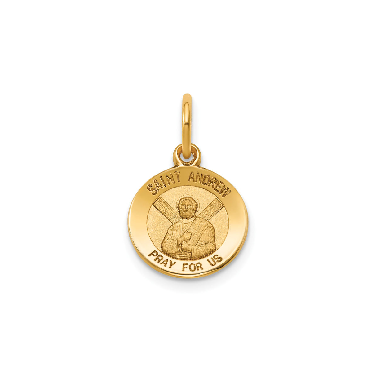 Round St. Andrew Medal in 14K Yellow Gold, 11.5mm - Sophia Jewelers Main image