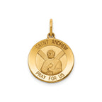 Round St. Andrew Medal in 14K Yellow Gold, 16.25mm - Sophia Jewelers