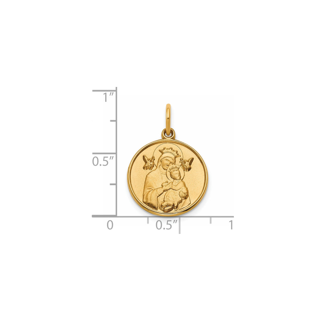 Round Perpetual Help Medal in Gold-Plated Sterling Silver, 16.25mm - Sophia Jewelers