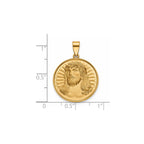 Round Face of Jesus Medal in 14K Yellow Gold, 20.25mm - Sophia Jewelers