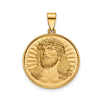 Round Face of Jesus Medal in 14K Yellow Gold, 20.25mm - Sophia Jewelers