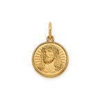 Round Face of Jesus Medal in 14K Yellow Gold, 13.25mm - Sophia Jewelers