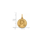 Round Face of Jesus Medal in 14K Yellow Gold, 14.5mm - Sophia Jewelers