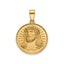 Round Face of Jesus Medal in 14K Yellow Gold, 18.25mm - Sophia Jewelers