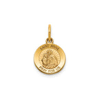 Round St. Anne Medal in 14K Yellow Gold, 11.5mm - Sophia Jewelers