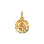 Round St. Anne-Spanish Medal in Gold-Plated Sterling Silver, 11.5mm - Sophia Jewelers