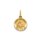 Round St. Anthony Medal in 14K Yellow Gold, 11.5mm - Sophia Jewelers