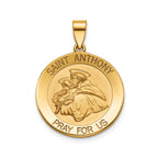 Round St. Anthony Medal in 14K Yellow Gold, 20.25mm - Sophia Jewelers