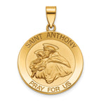 Round St. Anthony Medal in 14K Yellow Gold, 23.5mm - Sophia Jewelers